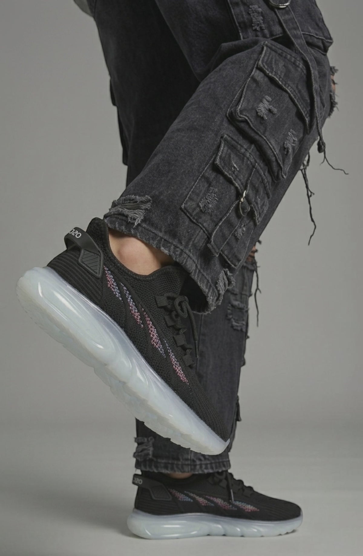 LORVENE Cloud Ease sneakers featuring a sleek design, white and pastel color accents, and comfortable athletic style.