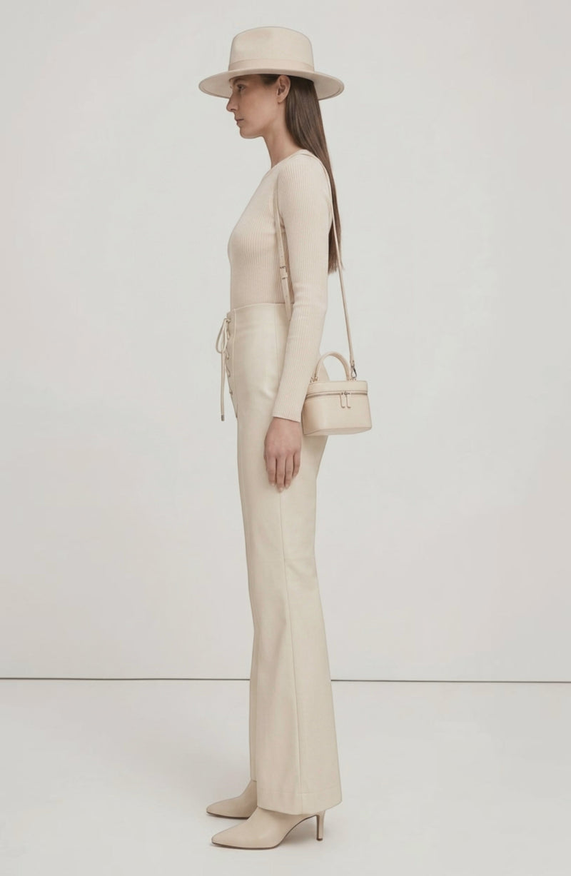 LORVENE Line Mode Pants shown from the bottom right pose, featuring sleek design and tailored fit in a modern style.