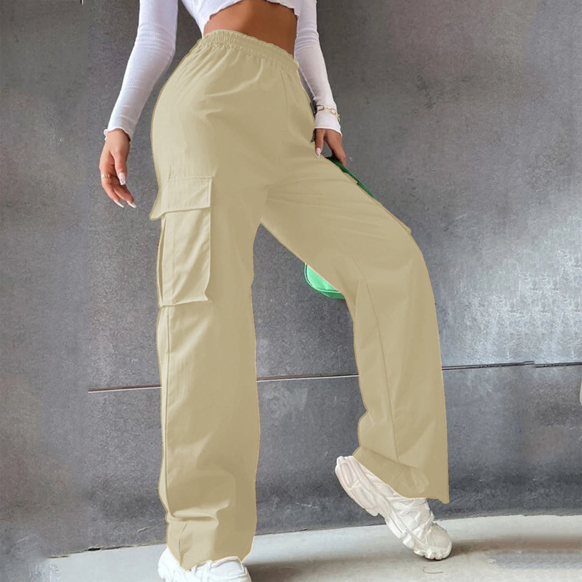 LORVENES Comfortable Elastic Waist Trousers - LORVENES