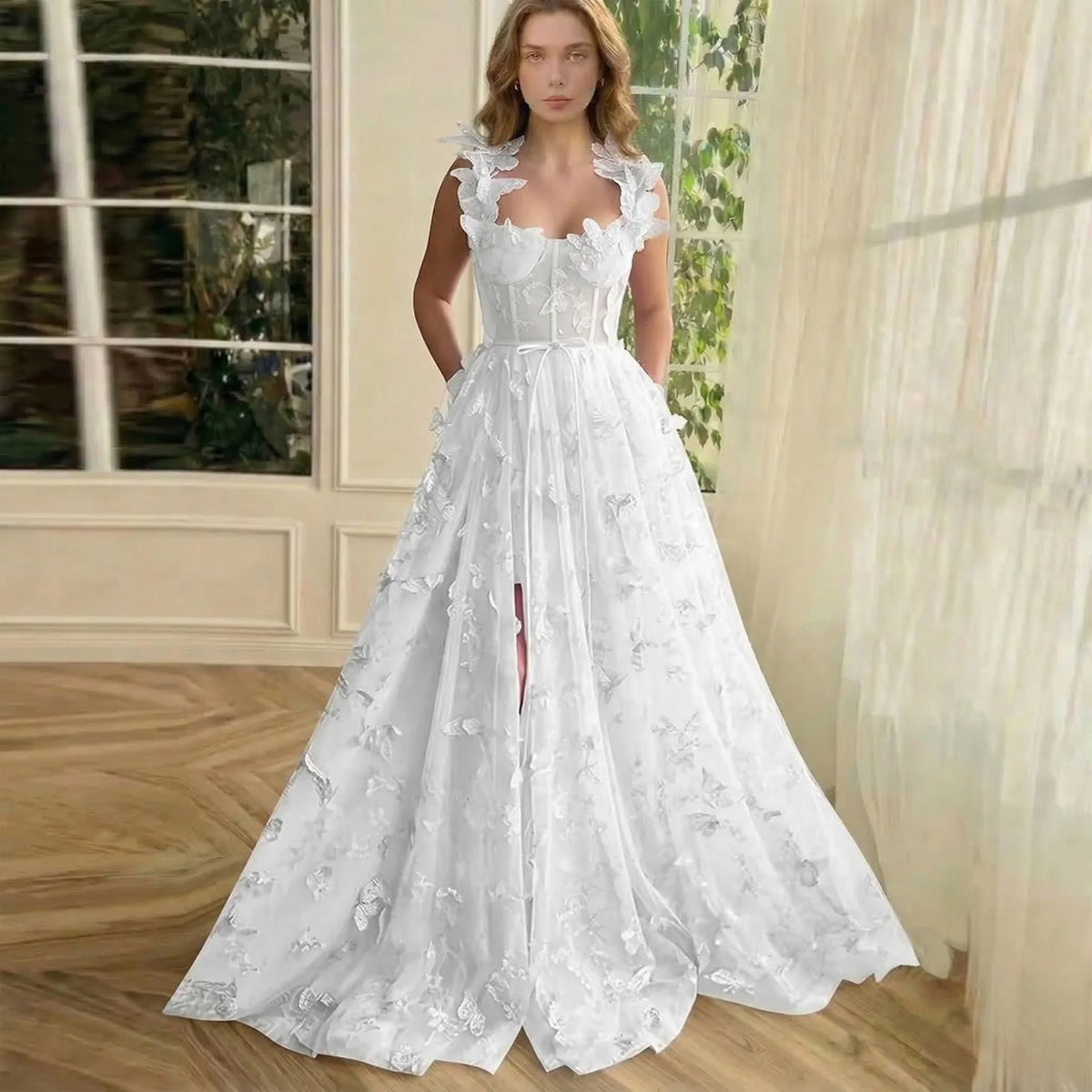 Elegant sleeveless maxi dress by LORVENES featuring flowing fabric and a stylish silhouette, perfect for formal occasions.