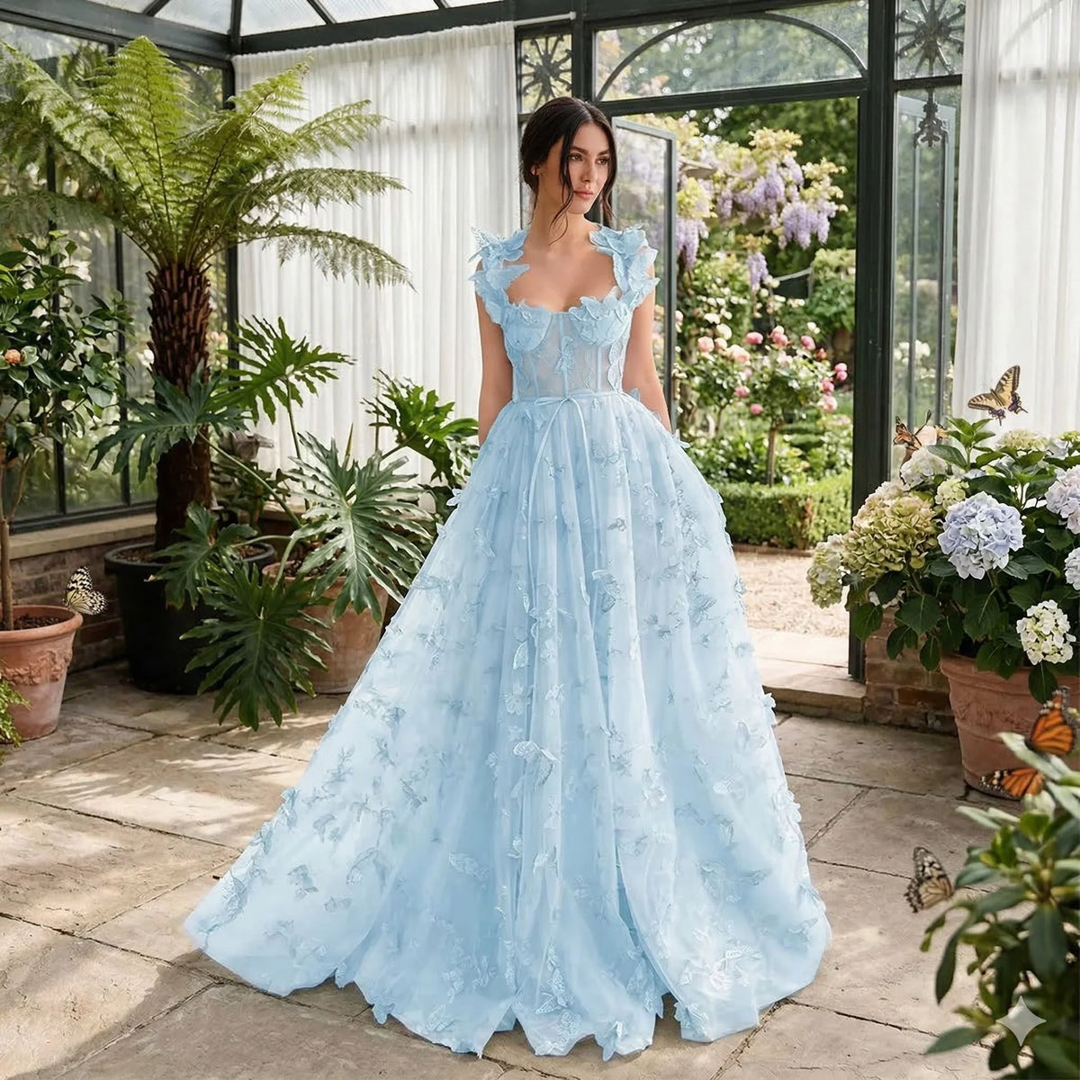 Elegant sleeveless maxi dress by LORVENES featuring a flowing fabric and a fitted waist, perfect for formal occasions.