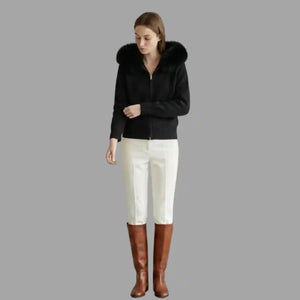 Elegant Draped Hooded Cardigan