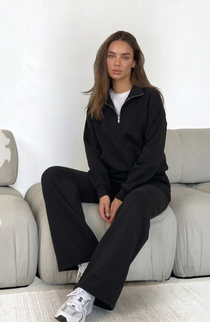 LORVENES cotton knit lounge set featuring a cozy, soft fabric in a relaxed fit, ideal for comfortable casual wear.