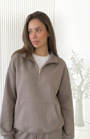 LORVENES cotton knit lounge set with long sleeves and matching pants, soft and comfortable for casual wear.
