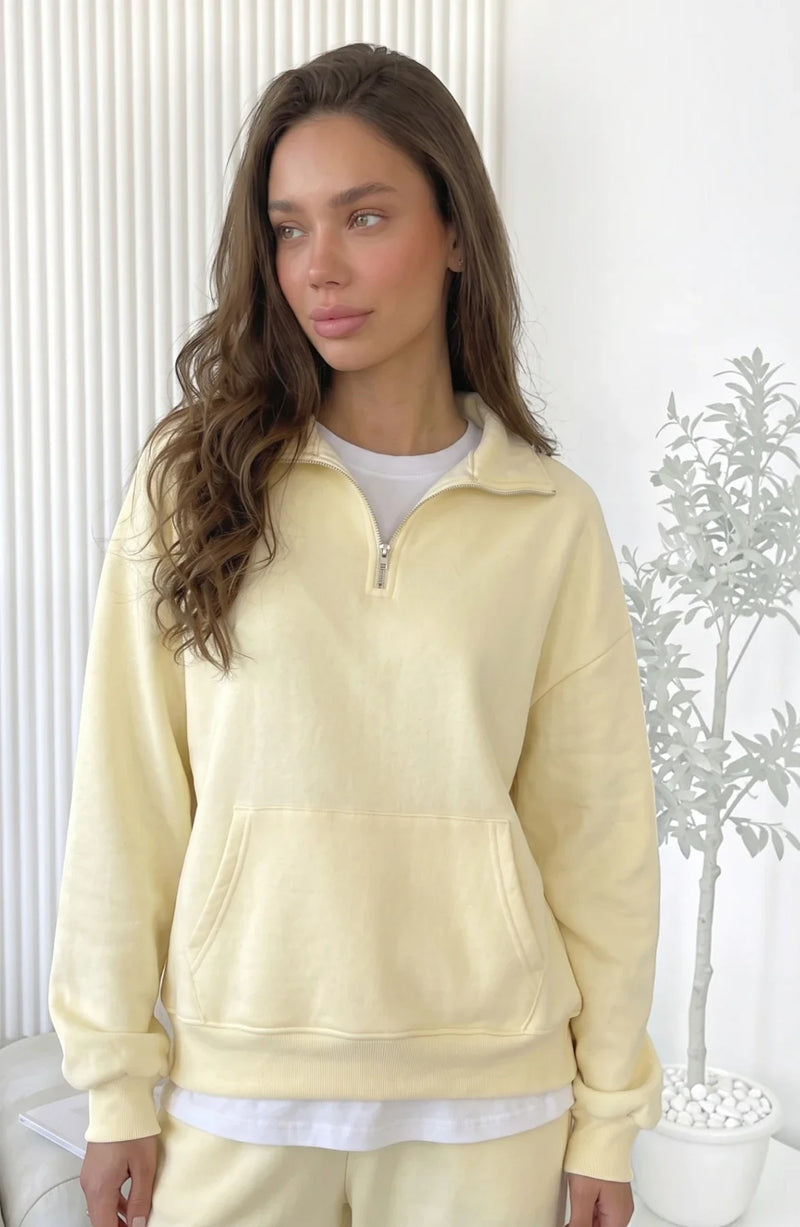 LORVENES cotton knit lounge set with long sleeve top and matching pants, soft and comfortable casual wear for relaxing at home.