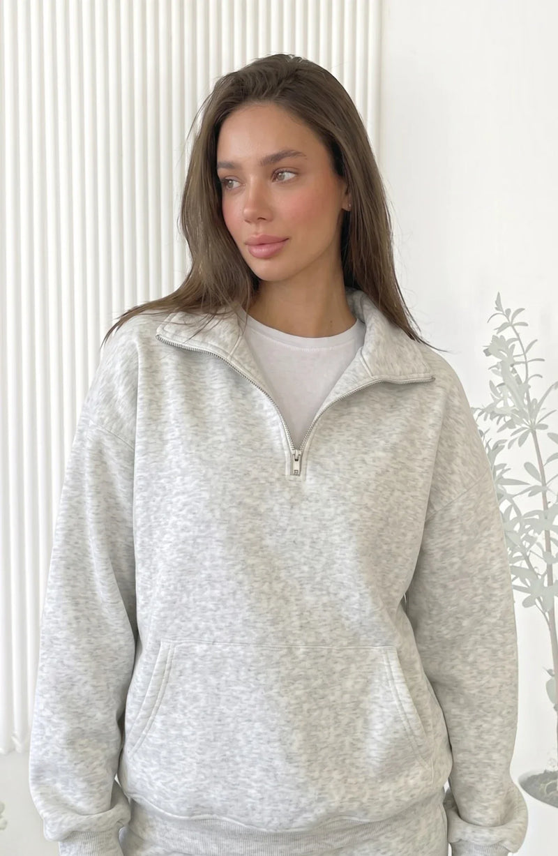 LORVENES cotton knit lounge set featuring a cozy long-sleeve top and matching pants in soft, breathable fabric.