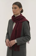 LORVENES Pure Wool Solid Scarf