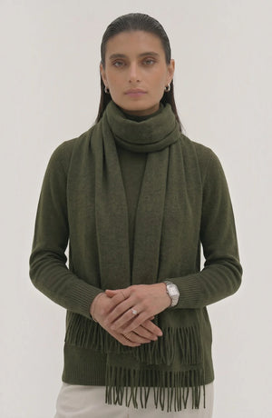 LORVENES Pure Wool Solid Scarf
