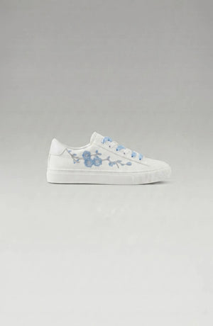 LORVENE Crystal Tone sneakers showing the back view with matching design and crystal accents on a neutral background.